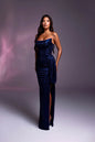 YS-Strapless Dress with Ruched Detailing