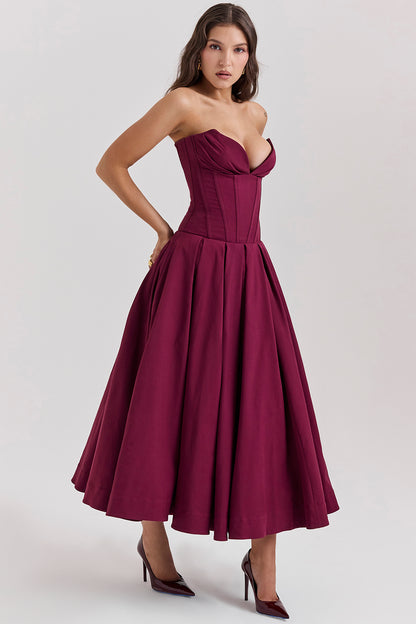 Strapless Corset Style Maxi Dress