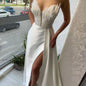 Elegant Feather Maxi Dress with Train