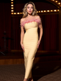 Strapless Feather Embellished Sexy Bandage Dress