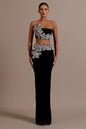 Heavy Diamond Tube Top High Waist Skirt Bandage Two Piece Set