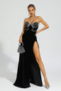 Black Diamond Halter Evening Gown