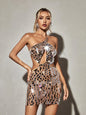 Mirror Sequin Sexy Sleeveless Mini Dress