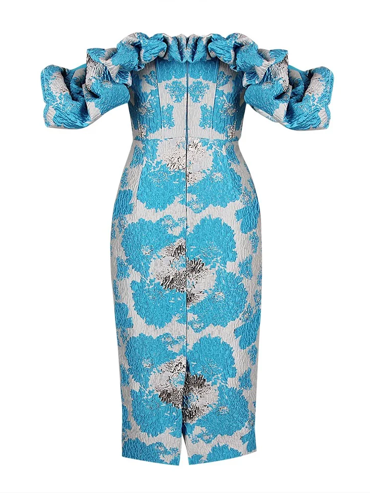 Mid-length Dress with Under-Neck Slit