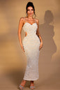 Pearl Cutout Strap Maxi Dress