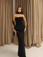 Elegant Bandage Neck Sequin Skirt Set
