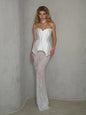 Corset Bodice White Strapless Dress