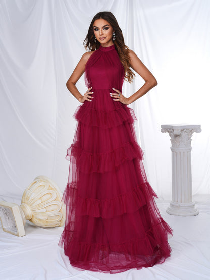 Off-Shoulder Round Neck Beach Vacation Long Bohemian Maxi Dress