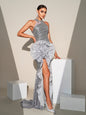 Off-Shoulder Sequin Bodycon Evening Gown