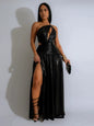 Glamorous Choice Gold Metallic Long Dress