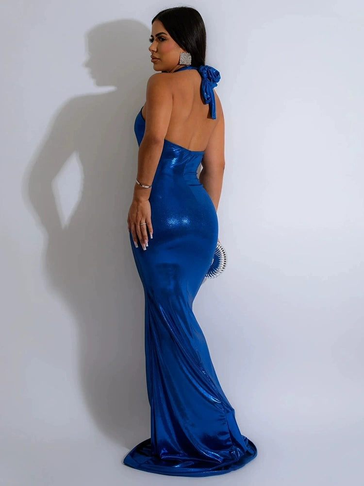 Ace Of Spades Halter Maxi Dress