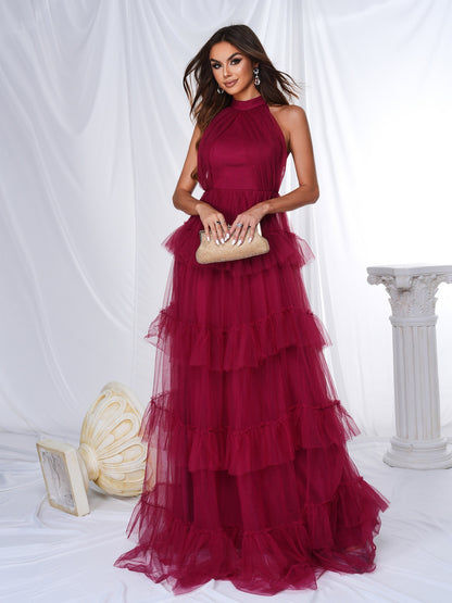 Off-Shoulder Round Neck Beach Vacation Long Bohemian Maxi Dress
