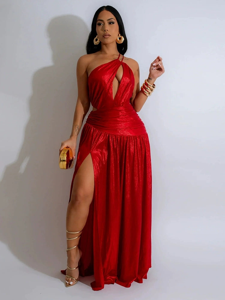 Glamorous Choice Gold Metallic Long Dress