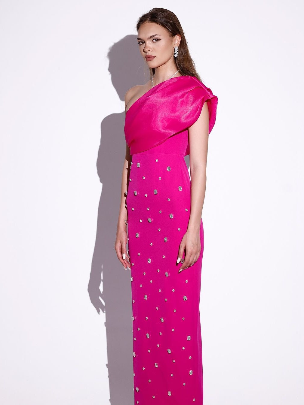Off-Shoulder Diamond Bandage Evening Dress