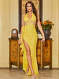 Halter Neck V - shaped Long Mermaid Evening Gown
