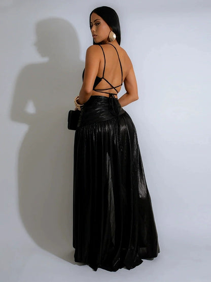 Glamorous Choice Gold Metallic Long Dress