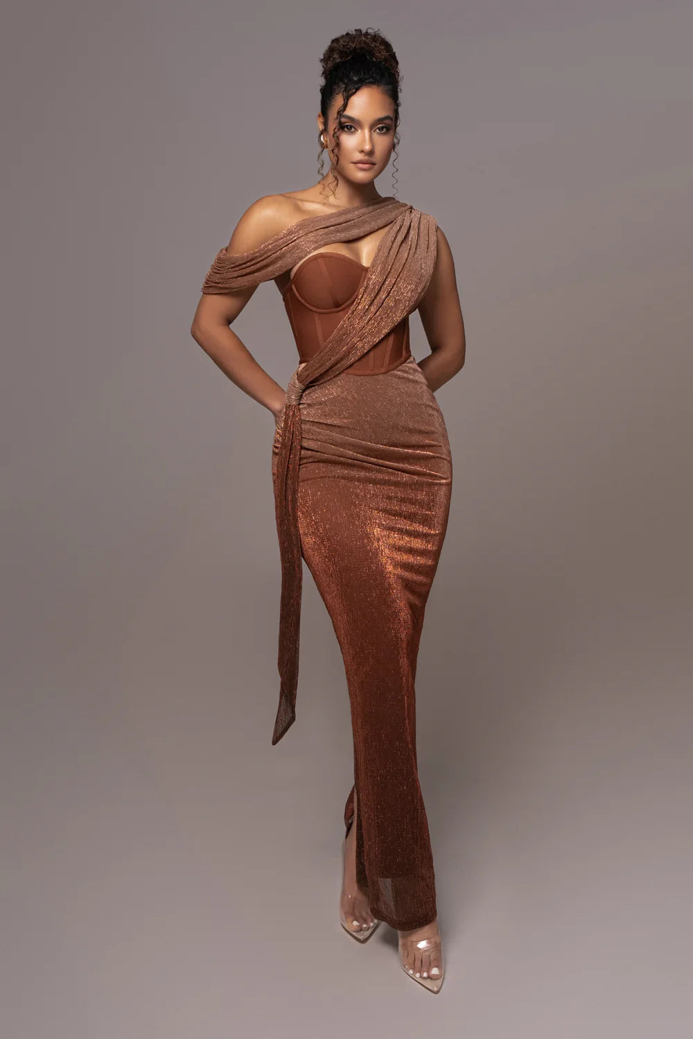 Color-Blocked Sleeveless Asymmetric Waist Dress