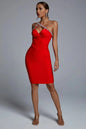 One-Shoulder Strap A-Diamond-Embellished Flare Dress