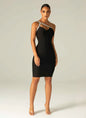 One-Shoulder Strap A-Diamond-Embellished Flare Dress
