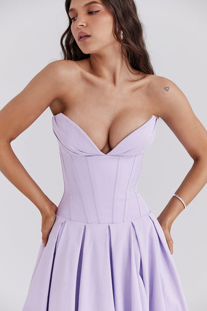 Strapless Corset Style Maxi Dress