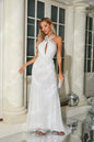 Choker-Style Hollow-Out Diamond-Embedded Evening Gown