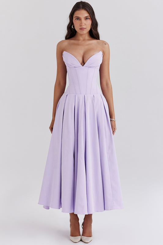Strapless Corset Style Maxi Dress