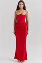 Strapless Corset Sleeveless Herringbone Maxi Dress